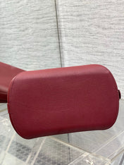 DIOR 26S MEDAILLON BUCKET BAG 26 IN DARK RED CALFSKIN
