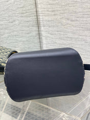 DIOR 26S MEDAILLON BUCKET BAG 26 IN BLACK OBLIQUE JACQUARD