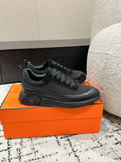 BOUNCING SNEAKER IN BLACK CALFSKIN AND FABRIC