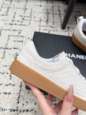 CHANEL 26S QUILTED SNEAKERS IN WHITE SUEDE