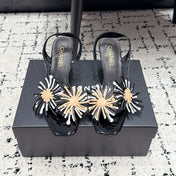 CHANEL 26S SLINGBACK SANDALS 75 MM IN BLACK PATENT CALFSKIN