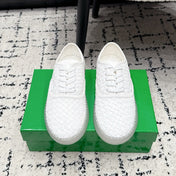 BOTTEGA VENETA 26S SNEAKERS IN WHITE WOVEN LAMBSKIN