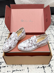 LP 26S SUMMER CHARMS WALK LOAFER IN PURPLE GRAY CROCODILE CALFSKIN SILVER HARDWARE
