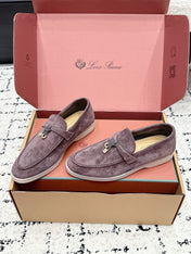 LP 26S SUMMER CHARMS WALK LOAFER IN PURPLE GRAY SUEDE GOLD HARDWARE