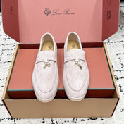 LP 26S SUMMER CHARMS WALK LOAFER IN LIGHT PINK GREY SUEDE GOLD HARDWARE