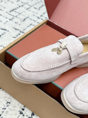 LP 26S SUMMER CHARMS WALK LOAFER IN LIGHT PINK GREY SUEDE GOLD HARDWARE