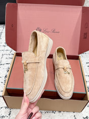 LP 26S SUMMER CHARMS WALK LOAFER IN DARK BEIGE SUEDE GOLD HARDWARE
