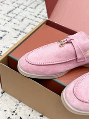 LP 26S SUMMER CHARMS WALK LOAFER IN PINK SUEDE GOLD HARDWARE