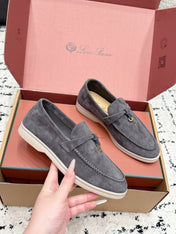 LP 26S SUMMER CHARMS WALK LOAFER IN CHARCOAL GRAY SUEDE GOLD HARDWARE