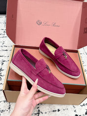 LP 26S SUMMER CHARMS WALK LOAFER IN FUCHSIA PINK SUEDE GOLD HARDWARE