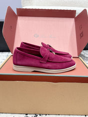 LP 26S SUMMER CHARMS WALK LOAFER IN FUCHSIA PINK SUEDE GOLD HARDWARE