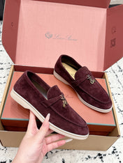LP 26S SUMMER CHARMS WALK LOAFER IN BURGUNDY RED SUEDE GOLD HARDWARE