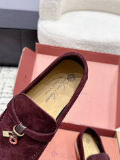 LP 26S SUMMER CHARMS WALK LOAFER IN BURGUNDY RED SUEDE GOLD HARDWARE