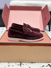 LP 26S SUMMER CHARMS WALK LOAFER IN BURGUNDY RED SUEDE GOLD HARDWARE