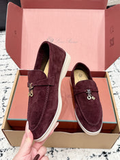LP 26S SUMMER CHARMS WALK LOAFER IN BURGUNDY RED SUEDE GOLD HARDWARE