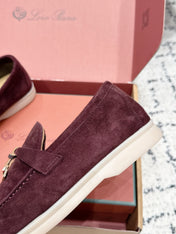 LP 26S SUMMER CHARMS WALK LOAFER IN BURGUNDY RED SUEDE GOLD HARDWARE