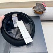 BERET HAT IN BLACK WOOL 406886