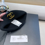 BEANIE HAT IN BLACK WOOL 419778