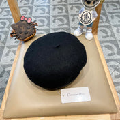 AUSTRALIAN BERET HAT IN BLACK WOOL FELT 431718