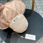 PALE BEIGE STRAW BUCKET HAT WITH BOW FABRIC BORDER 439647