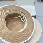 FLAT STRAW HAT BROWN 672720