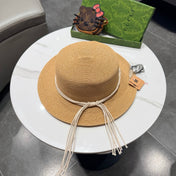 GUCCI 26S FLAT BRIM STRAW HAT WITH BOW STYLE 17