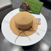 GUCCI 26S FLAT BRIM STRAW HAT WITH BOW STYLE 16