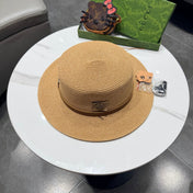 GUCCI 26S FLAT BRIM STRAW HAT WITH BOW STYLE 15