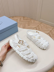 Monolith Crochet Cage Sandals 30 White