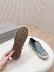 SLIP-ON SNEAKERS GRAFFITI IN LIGHT BLUE DENIM