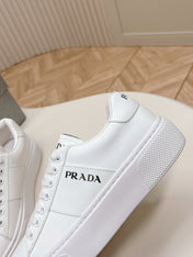 PRA LEATHER LOGO OUTLET SNEAKERS WHITE CALFSKIN