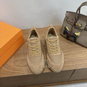 HM 26S BOUNCE SNEAKERS IN WARM BEIGE SUEDE AND FABRIC