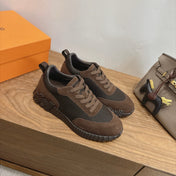HM 26S BOUNCE SNEAKERS IN DARK BROWN SUEDE AND FABRIC