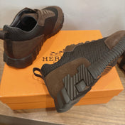 HM 26S BOUNCE SNEAKERS IN DARK BROWN SUEDE AND FABRIC