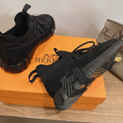 HM 26S BICOASTAL SNEAKERS IN BLACK SUEDE AND FABRIC