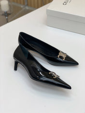 MEDIUM-HEELED 50MM PUMP IN BLACK CALFSKIN
