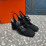 JACKIE 80 MM PUMP IN BLACK SUEDE