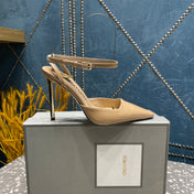 HIGH HEELS 10 CM IN COOKIE TAN SNAKE PATTERNED CALFSKIN