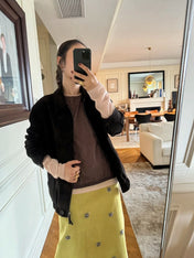 PRADA 25S SUEDE MIDI SKIRT 561