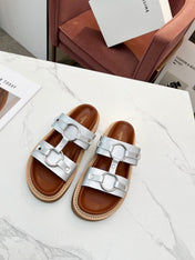 TIPPI SANDAL IN SILVER CALFSKIN