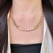 CHANEL 26S CHANEL LETTER LOGO ENAMEL CHAIN NECKLACE IN GOLD METAL WITH CC CHARM 630062