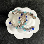 CHANEL 26S DOUBLE C LOGO MULTICOLOR BEADED & STARFISH DETAIL BROOCH IN GOLD METAL 629908