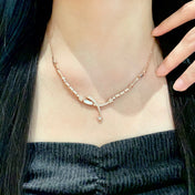 CHANEL 26S CRYSTAL STAR CHARM NECKLACE IN ROSE GOLD METAL 631898