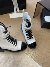ALPHABET MARTIN BOOTS IN WHITE LAMBSKIN