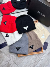 BEANIE HAT IN SHADOW GRAY WOOL AND RABBIT FUR 342034