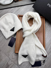 SET SCARF AND HAT IN WHITE WOOL AND RABBIT FUR 397408