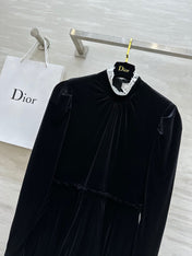 DIOR 25S LONG-SLEEVED VELVET DRESS STYLE 266