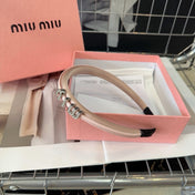 SILK HAIRBAND ATTACHED CRYSTAL LOGO LIGHT PINK 196476
