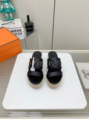 ITHEA 85 MM ESPADRILLE IN BLACK CALFSKIN