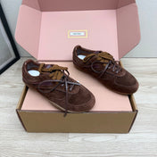 MIUMIU 26S SNEAKERS IN DARK BROWN SUEDE STYLE 11